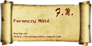 Ferenczy Máté névjegykártya