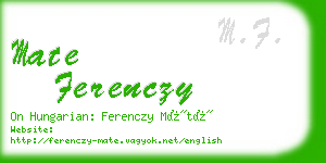 mate ferenczy business card